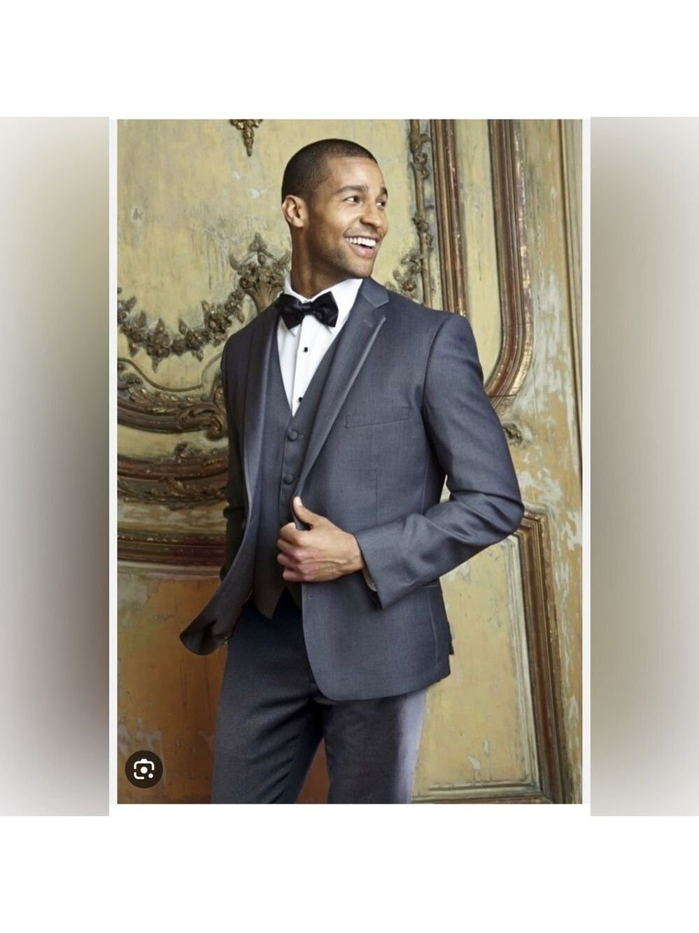 Dark Grey Tuxedo Tux Jacket Charcoal Steel Gray Cardi International 42L 42 Long